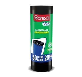 Sanita Club Garbage Bags Biodegradable 50 Gallons Large Size 75 x 103cm 20pcs