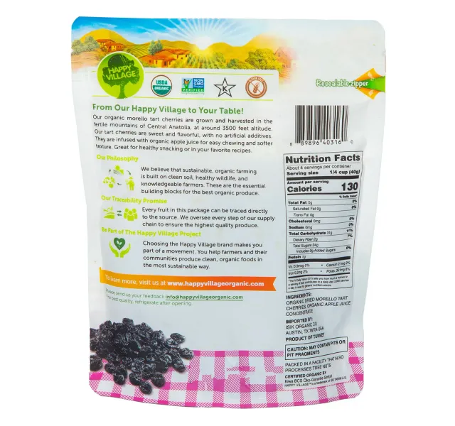 Happy Village Organic Soft Dried Tart Cherries 142 G