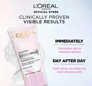 Loreal Paris Glycolic Bright Cleanser Foam 100 Ml