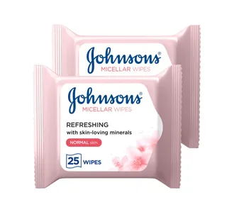 Johnsons Micellar Cleansing Wipes With Rose Water 2 25 Sheets