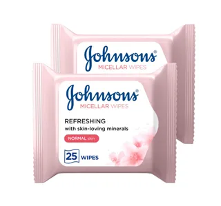 Johnsons Micellar Cleansing Wipes With Rose Water 2 25 Sheets