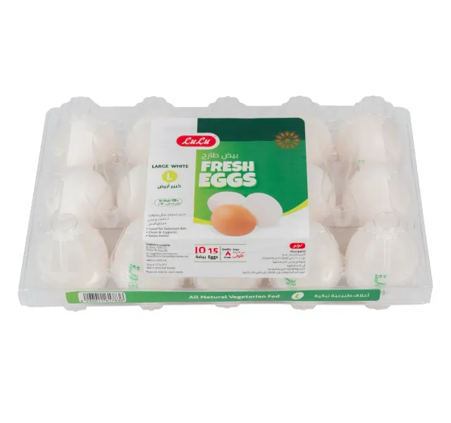 Lulu White Fresh Eggs Large 15 Pcs