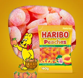 Haribo Peaches Gummy Candy 160 g