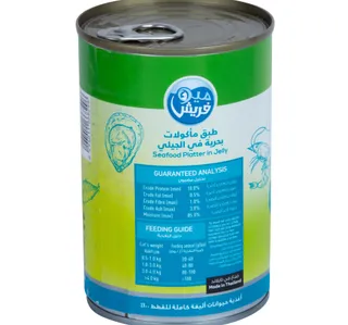 ميو فريش طعام قطط مأكولات بحرية في جيلي 400 جم