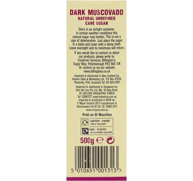 Billingtons Dark Muscovado Sugar 500 G