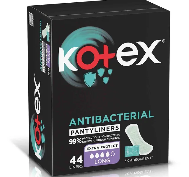 Kotex Antibacterial Panty Liners 99 Protection From Bacteria Growth Long