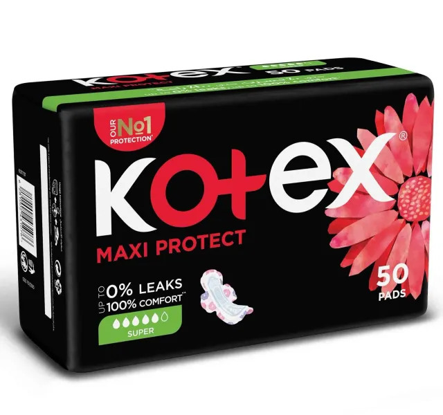 Kotex Maxi Protect Thick Super Size Sanitary Pads With Wings 50pcs