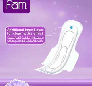 Fam Natural Cotton Feel Classic Feminine Pads With Wings 30 pcs