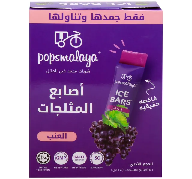 Pops Malaya Ice Bars Grape 6 pcs 270 ml