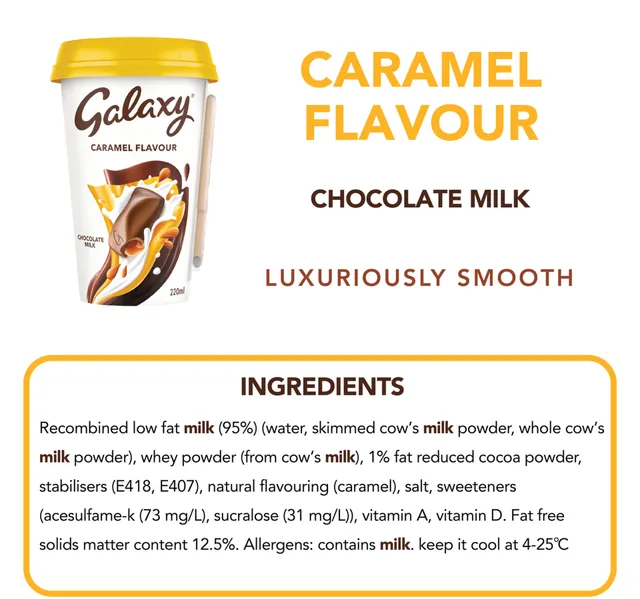 Galaxy Chocolate Milk Drink Caramel Flavour 220 Ml