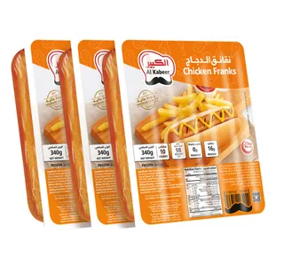 Al Kabeer Frozen Chicken Franks Value Pack 3 340 G