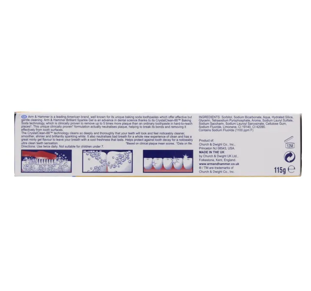 Arm And Hammer Advance White Brilliant Sparkle Gel Toothpaste 115 g