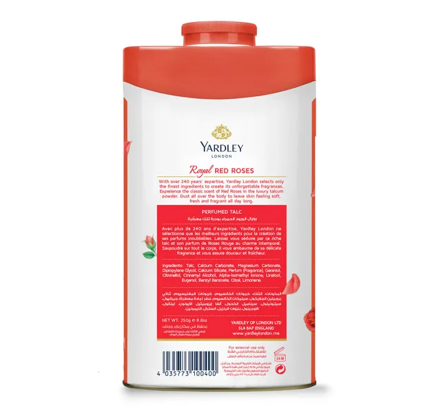 Yardley Red Rose Perfumed Talc 250 G