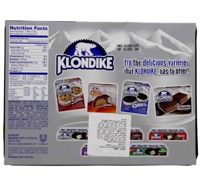 Klondike Classic Vanilla Ice Cream Sandwiches 6 Pcs