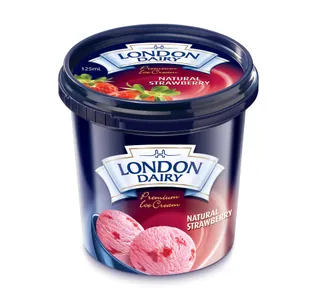 London Dairy Natural Strawberry Ice Cream 125 Ml