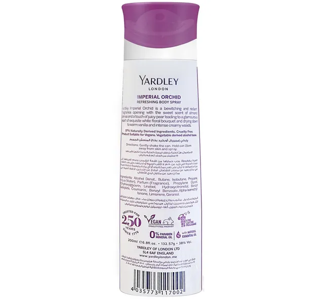 Yardley London Imperial Orchid Refreshing Body Spray 200 Ml