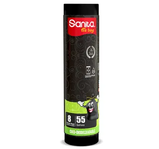 Sanita Tie Oxo-Biodegradable Garbage Bags Extra Large 55 Gallons 8 pcs