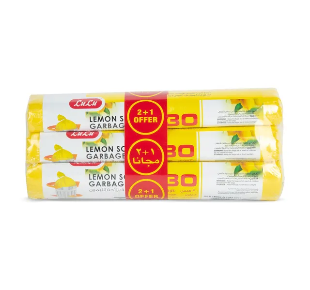 Lulu Garbage Bags Lemon 5 Gallons Size 46cm 52cm 3 Pcs