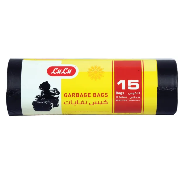 Lulu Garbage Bags 57 Gallon Size 85x115cm 15 Pcs