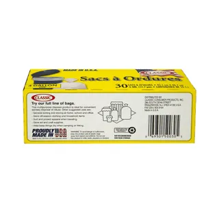 Classic Garbage Bags 4 Gallon Size 43.1cm x 45.7cm 30pcs