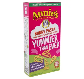 Annies Bunny Shaped Pasta Yummy Cheddar 170 G