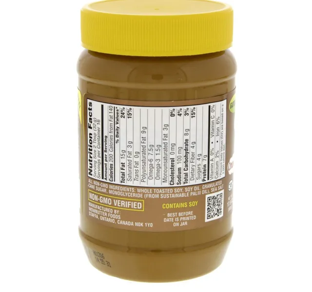 Wow Butter Crunchy Toasted Soy Spread Gluten Free 500 G