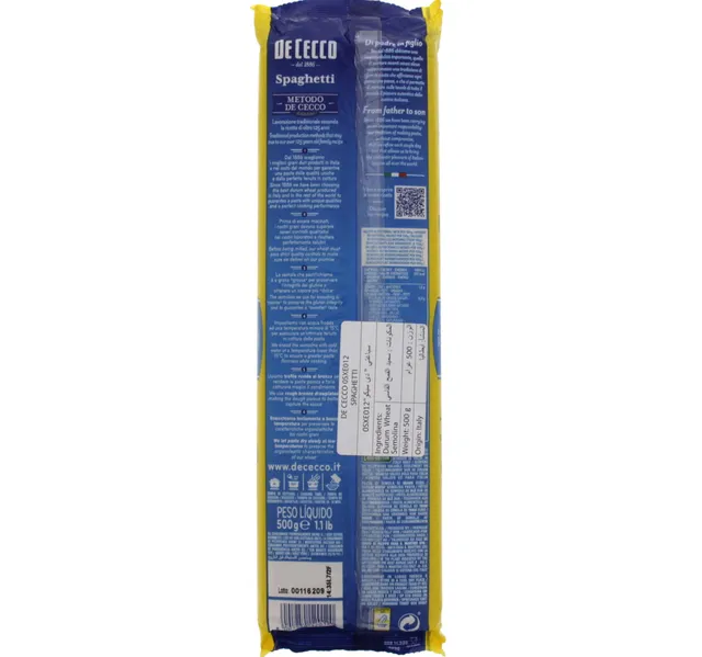 De Cecco Spaghetti No12 500 G