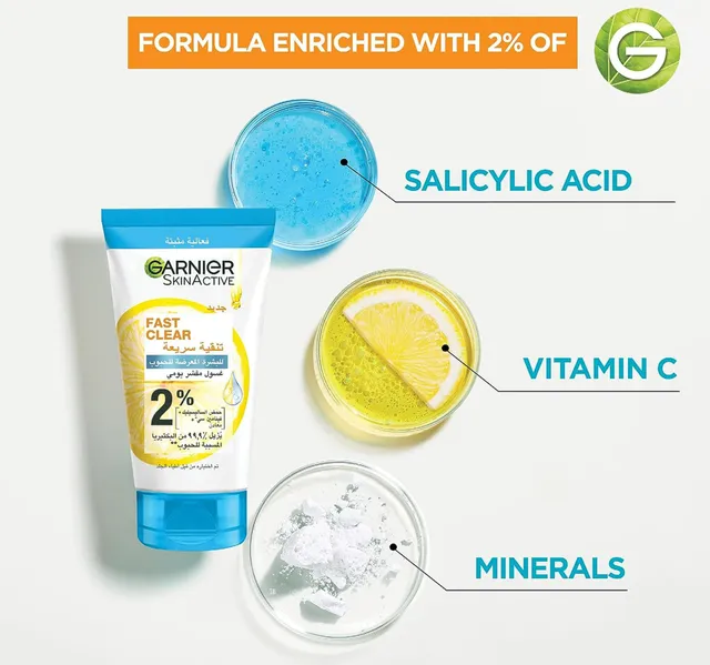 Garnier Skin Active Fast Clear Face Scrub for Acne-Prone Skin 150 ml