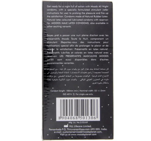 Moods Allnight Climax Delay Condoms 12 Pcs