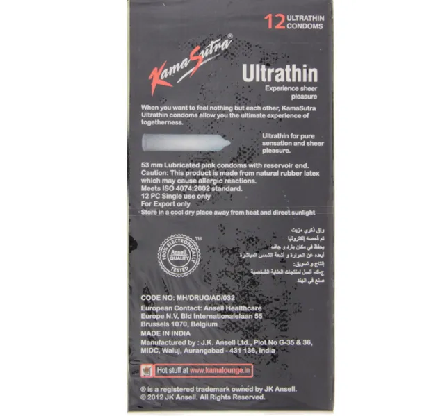 Kamasutra Ultrathin Condoms 12 pcs