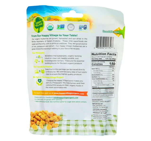 Happy Village Organic Sun-Dried Mulberries 142 g
