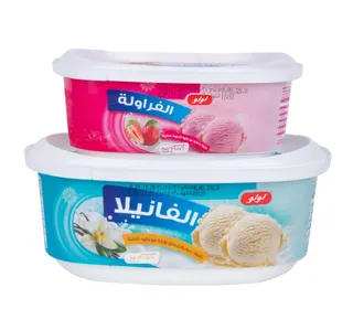 Lulu Ice Cream Vanilla 1 Litre Strawberry Value Pack 500 Ml
