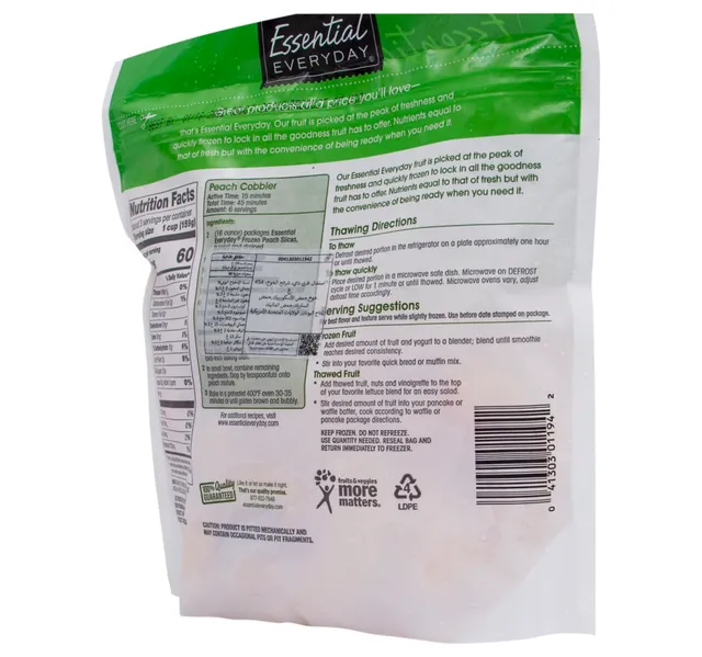 Essential Everyday Sliced Peaches 454 G