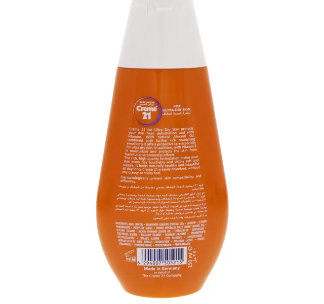 Creme 21 Ultra Dry Skin Body Lotion With Almond Oil And Vitamin E 250 Ml