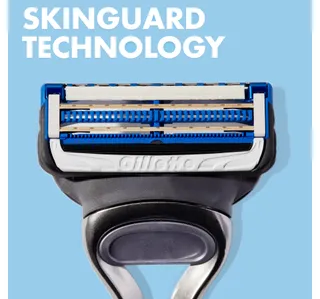 Gillette Skinguard Razor Handle + 2 Blades