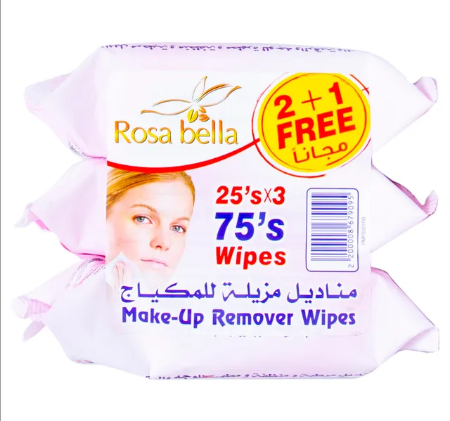 Rosa Bella Make Up Removal Wipes Value Pack 3 X 25 Pcs