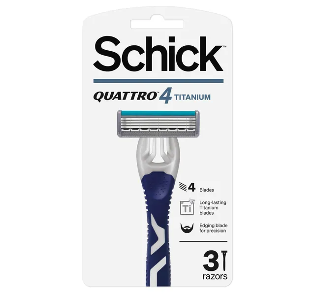 Schick Quattro Titanium 4 Mens Razor 3 Pcs