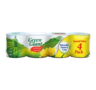 Green Giant No Added Sugar Sweet Corn Value Pack 4 150 G