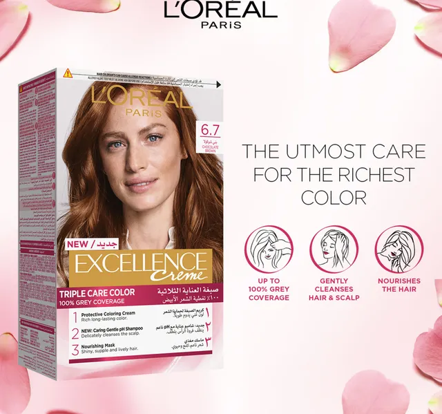 Loreal Paris Excellence Creme Color 67 Chocolate Brown 1 Pkt