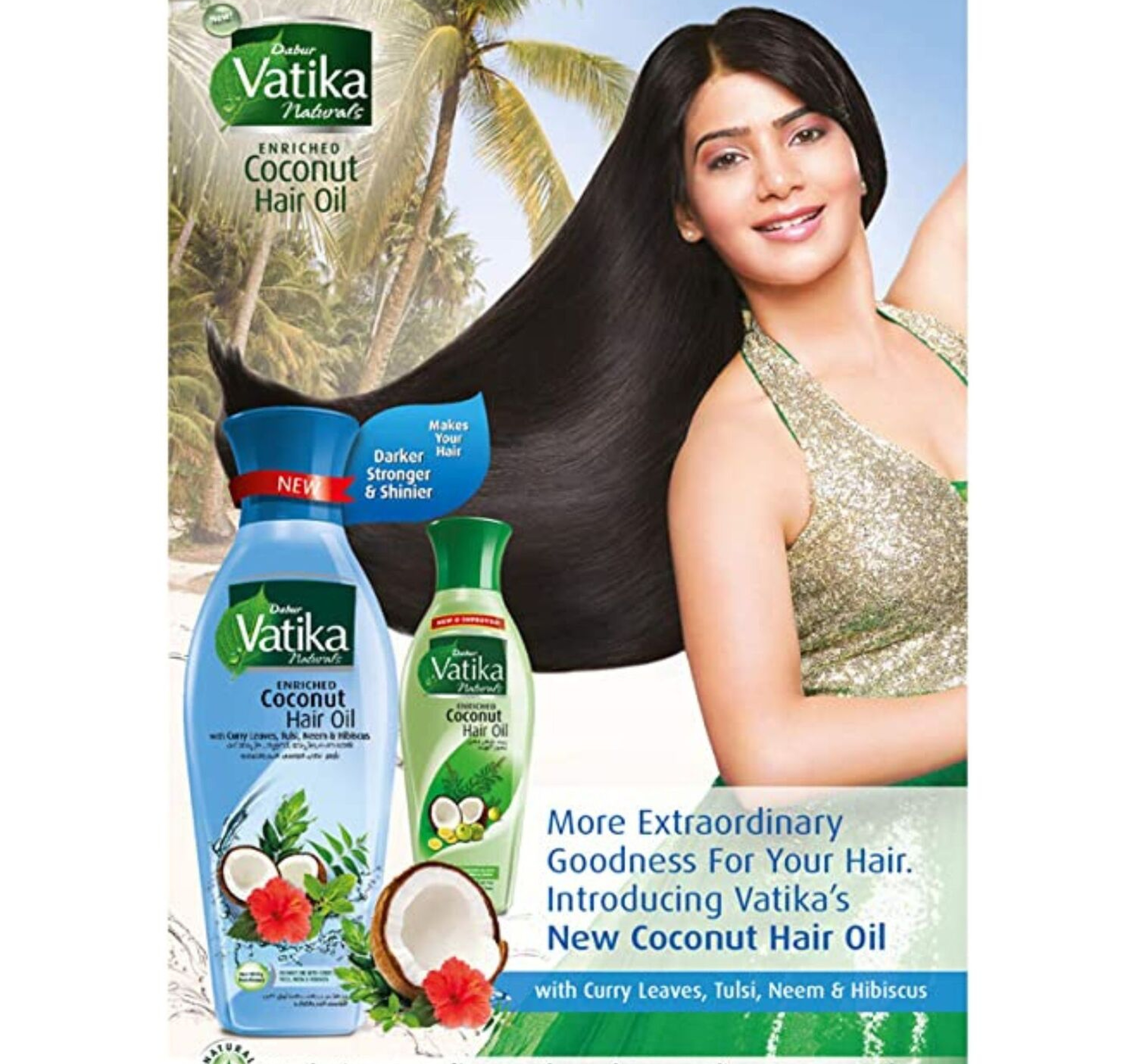 Vatika Naturals Enriched Coconut Hair Oil With Curry Leaves Tulsi Neem