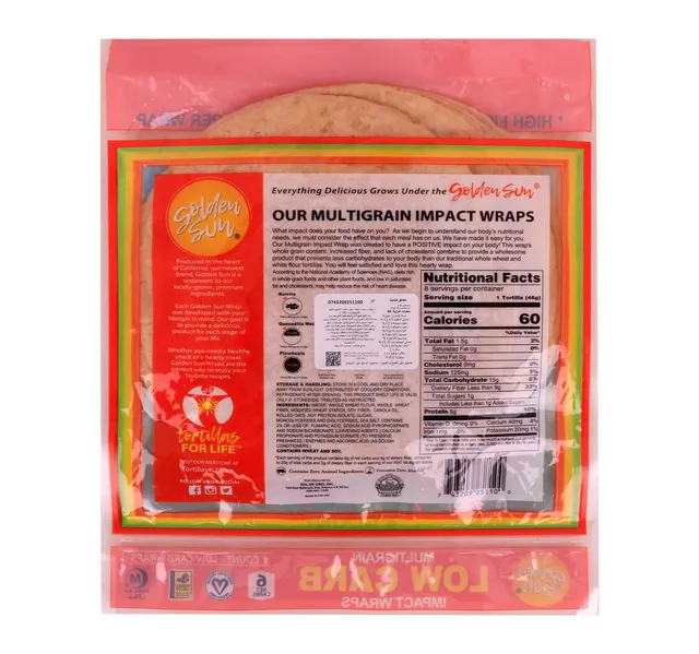 Golden Sun Multigrain Low Carb Impact Wraps 368 g