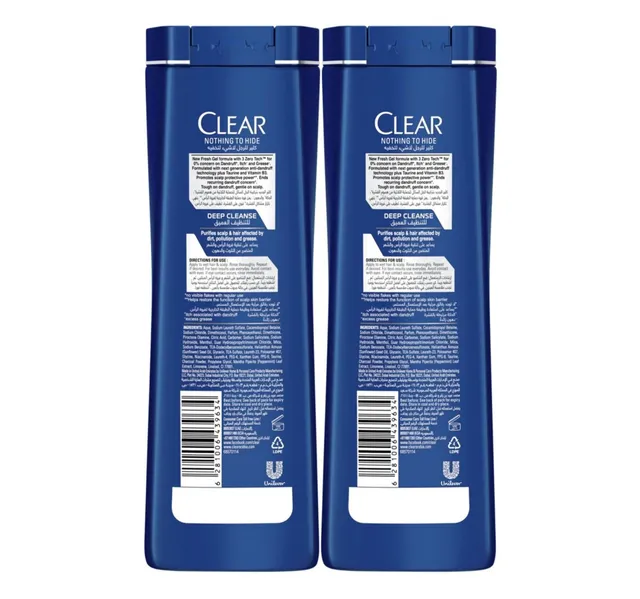 Clear Men Deep Cleanse Anti Dandruff Shampoo 2 X 350 Ml