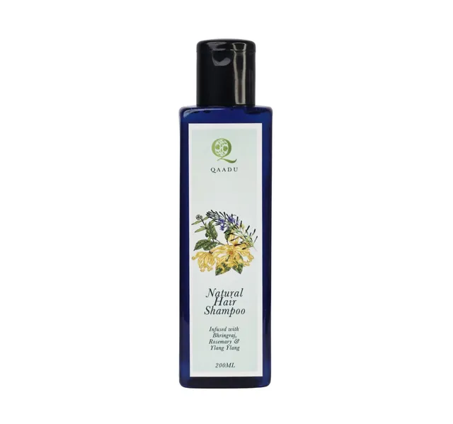 Qaadu Natural Hair Shampoo With Bhringraj Rosemary Ylang Ylang 200 Ml