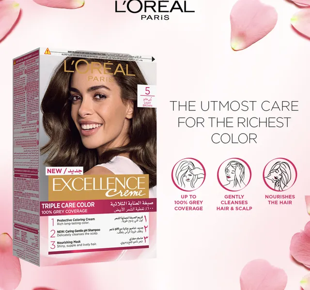 L'Oreal Paris Excellence Cream Color 5 Light Brown 1 pkt