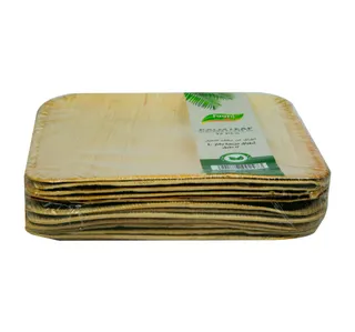Faani Palm Leaf Square Plate 10 12 Pcs