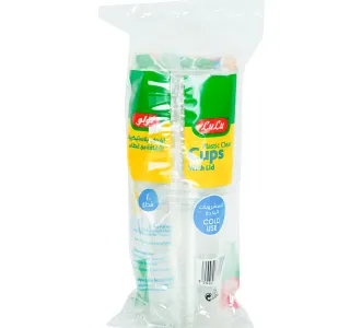 Lulu Printed Clear Cups Juice With Lid 10pcs