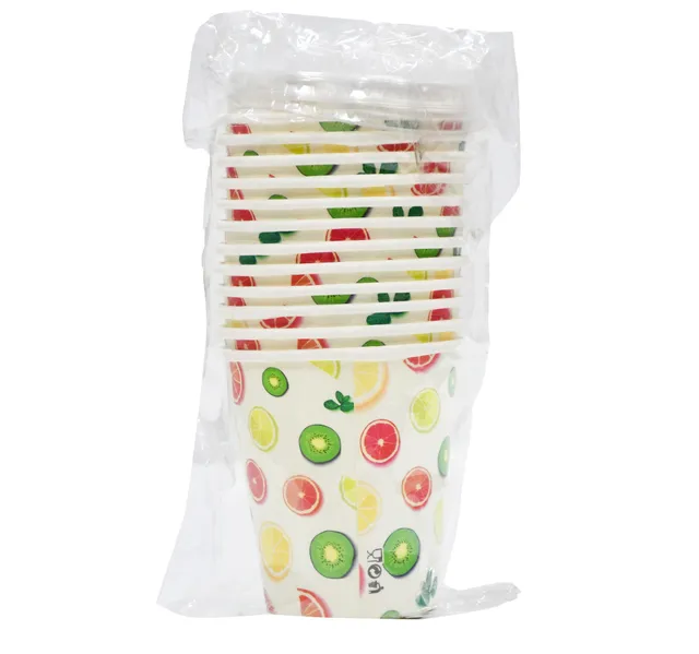 Home Mate Special Paper Cups With Lid 10 Oz 12 Pcs