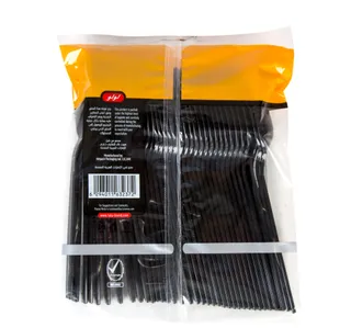 Lulu Plastic Spoon Black 36 Pcs