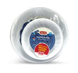 Lulu Plastic Plates 26cm 25 Pcs 18cm 25 Pcs