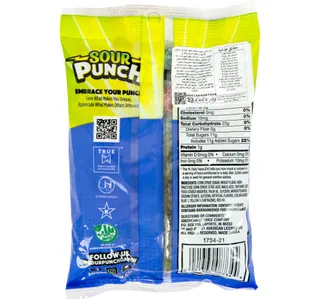 Sour Punch Bites Strawberry Green Apple Blue Raspberry 142 g